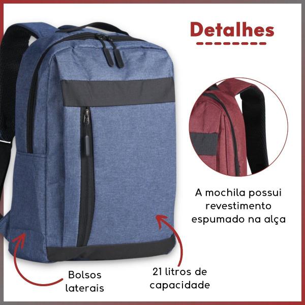 Imagem de Mochila Notebook Feminina Masculina Social Suporte Usb - Vermelho