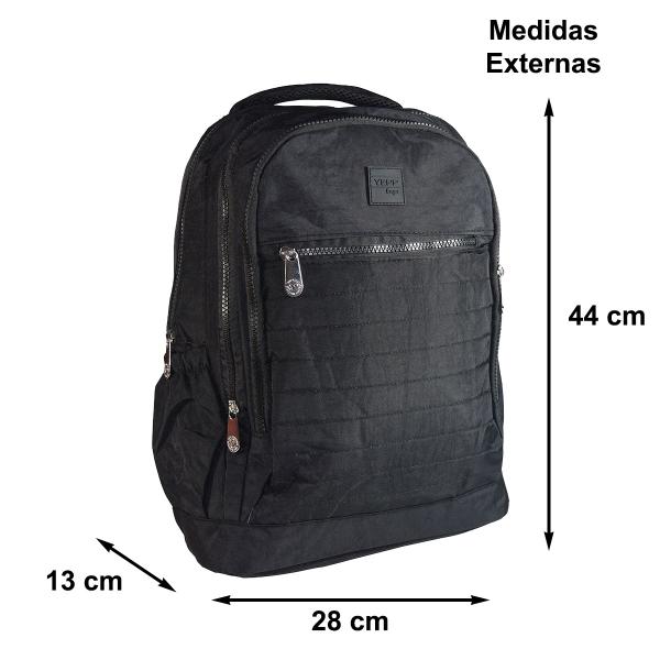 Imagem de Mochila Nylon Amassadinho Tactel Notebook Básica Feminina Masculina