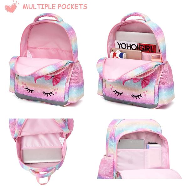 Imagem de Mochila Octsky Unicorn para meninas, crianças, pré-escola, jardim de infância