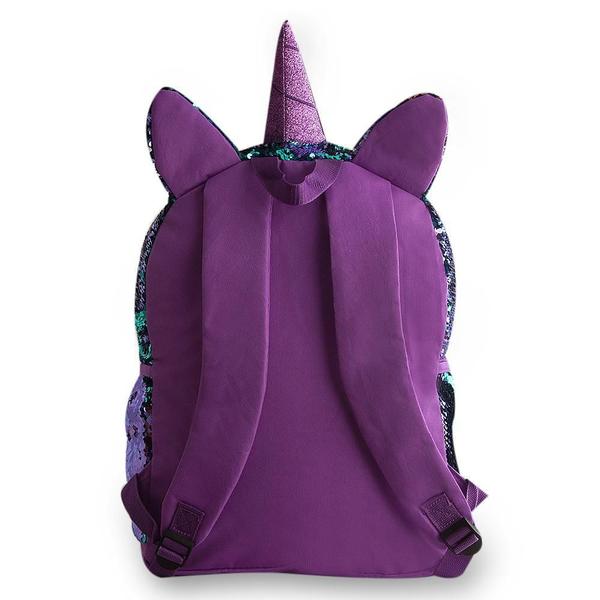 Imagem de Mochila Paetê 2 Em 1 Muda De Roxa E Verde Unicórnio Cg2035