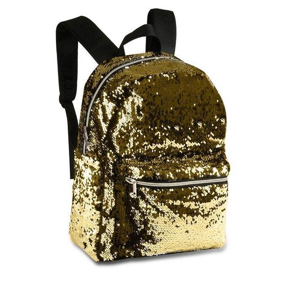 Imagem de Mochila paetes dupla face bolsa feminina muda de cor teen