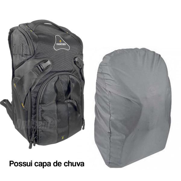 Mochila para Camera Fotografica Lente Tripé Fancier Kingkong30 + Capa de Chuva Imagem de Mochila para Camera Fotografica Lente Tripé Fancier Kingkong30 + Capa de Chuva