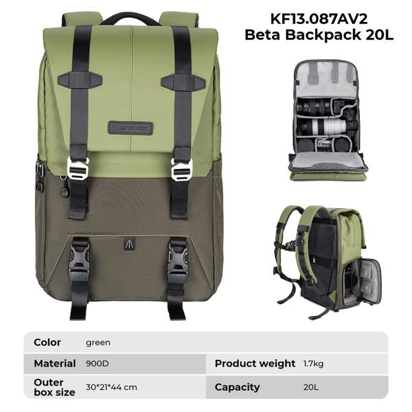 Mochila para câmera K&F Concept de grande capacidade 20L com capa de chuva Imagem de Mochila para câmera K&F Concept de grande capacidade 20L com capa de chuva
