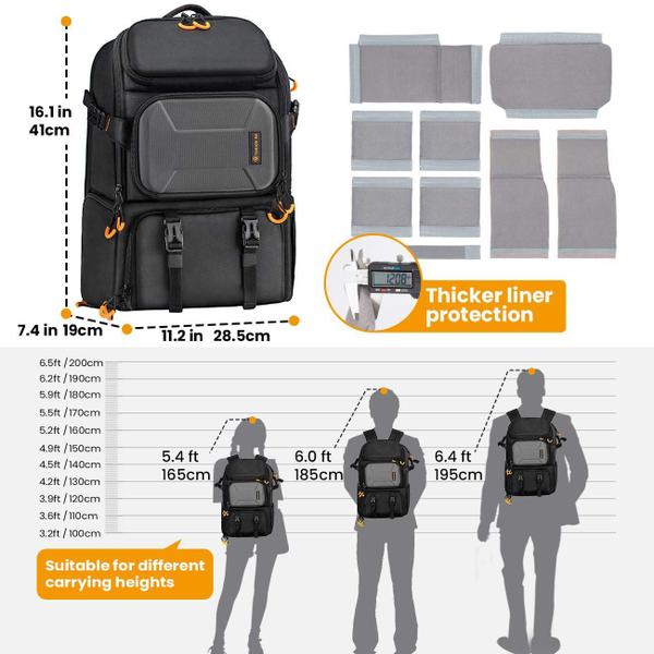 Imagem de Mochila para câmera TARION Pro Large com compartimento para laptop