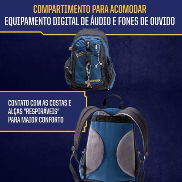 Mochila para ferramentas Irwin 14 profissional c/19 bolsos modelo 1868158 Imagem de Mochila para ferramentas Irwin 14 profissional c/19 bolsos modelo 1868158