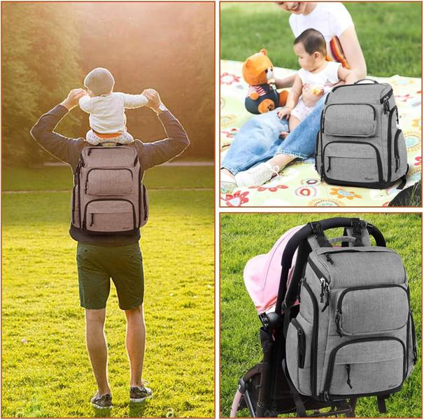 Imagem de Mochila para fraldas Mancro Multifuncional Travel Grey