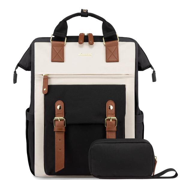 Imagem de Mochila para laptop LOVEVOOK para mulheres e viagens de trabalho, 15,6", preta