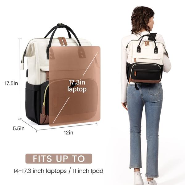 Imagem de Mochila para laptop LOVEVOOK Work Business de 17 polegadas para mulheres