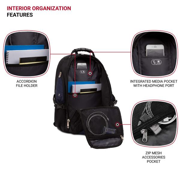 Imagem de Mochila para laptop SwissGear 1900 Scansmart TSA 17 azul/preta