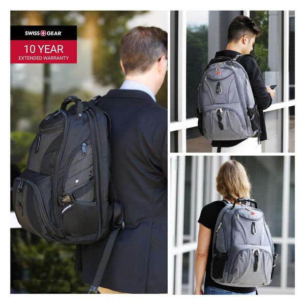 Imagem de Mochila para laptop SwissGear 1900 Scansmart TSA 17 Heather Grey