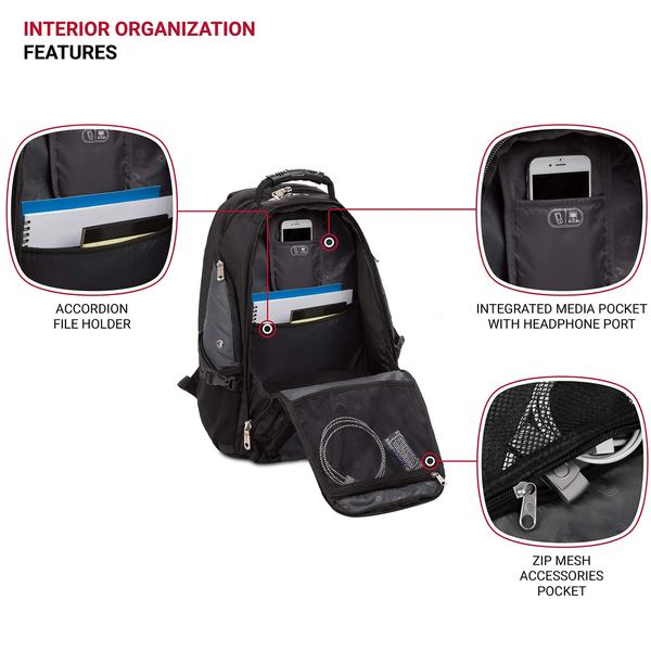 Imagem de Mochila para laptop SwissGear 1900 Scansmart TSA 17 polegadas Cinza/Azul