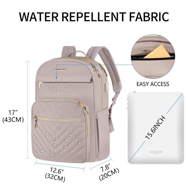 Imagem de Mochila para laptop VANKEAN 15,6" impermeável para mulheres rosa