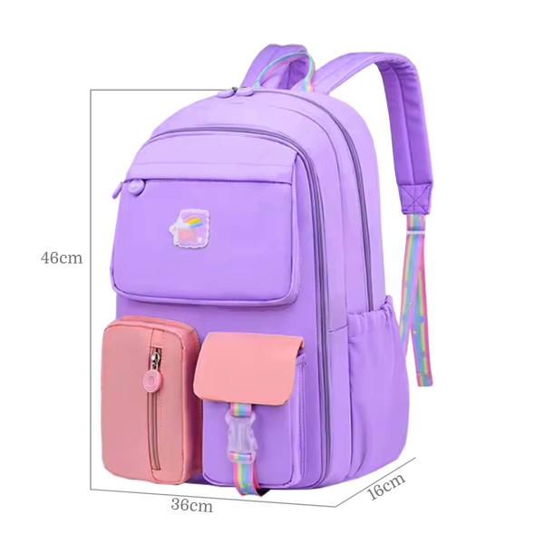 Imagem de Mochila Para Menina Bolsa Escolar Estilo Estojo Fichario Com Abertura 180 Delicada