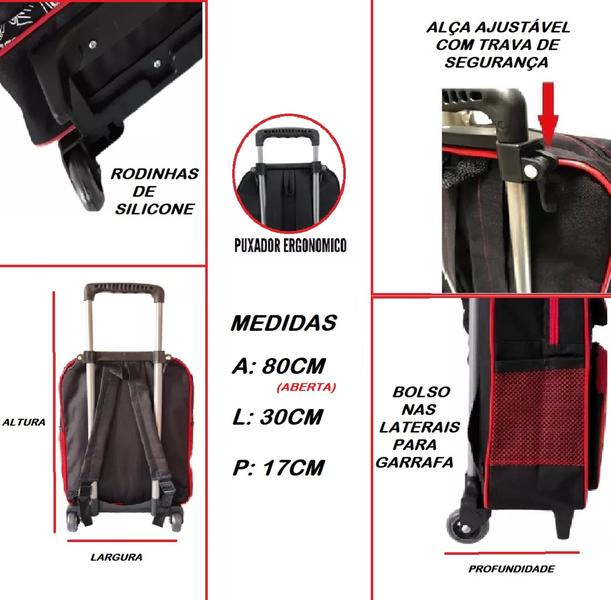 Imagem de Mochila Para Meninos Tamanho Grande Bolso P/ Lápis e Garrafa Diversos Personagens