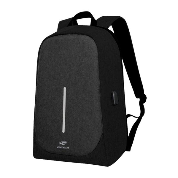 Imagem de Mochila para Notebook 15,6" Antifurto Tokyo Preta C3Tech - MC-100BK