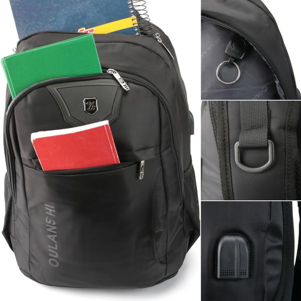 Imagem de Mochila para Notebook 15,6 Polegadas Grande com USB e Fone Ouvido