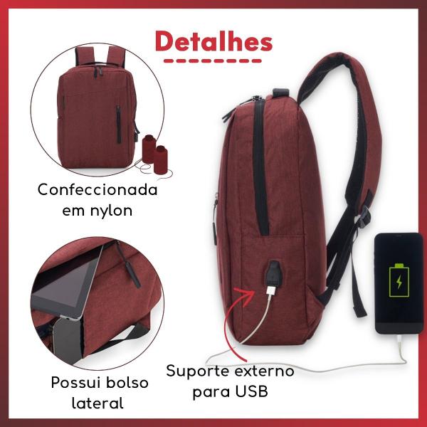 Imagem de Mochila para Notebook Unissex Com 3 Compartimentos - Azul