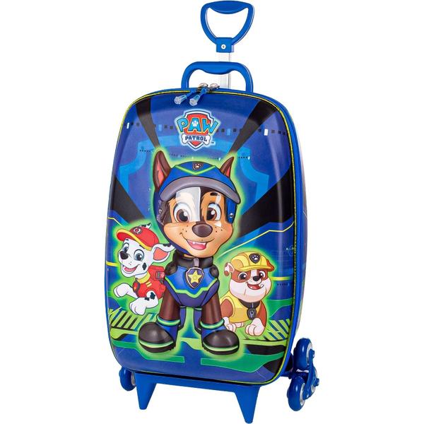 Imagem de Mochila Patrulha Canina Mala Escolar Infantil Maxtoy Com Rodinhas Cor  Azul - Diplomata