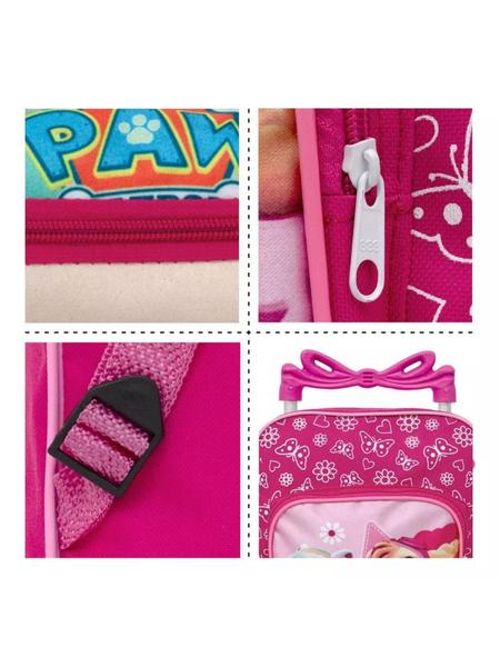 Imagem de Mochila Pequena De Rodinha Escolar Infantil Para Meninas Personagem Patrulha Cachorrinhos