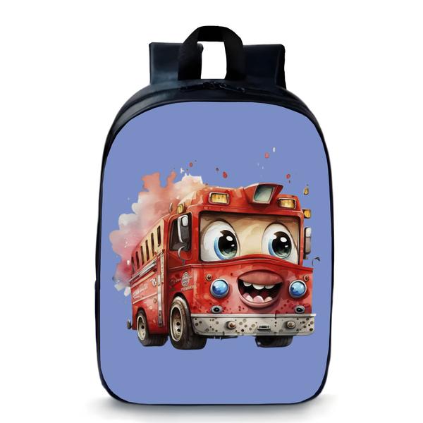 Imagem de Mochila  pequena pré escolar creche infantil anime caminhãozinho vermelho