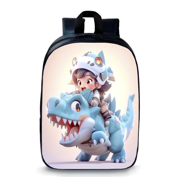 Imagem de Mochila  pequena pré escolar creche infantil anime dinossauro e menino