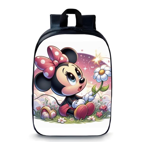 Imagem de Mochila  pequena pré escolar creche infantil anime minnie sentada