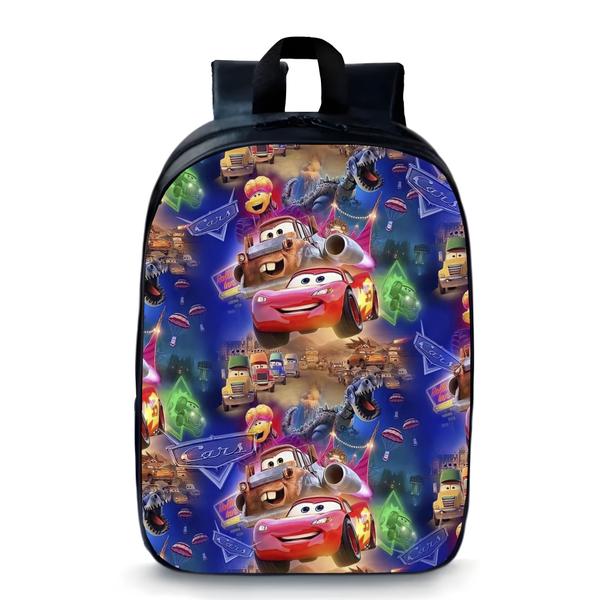 Imagem de Mochila  pequena pré escolar infantil anime carro mcqueen e amigo