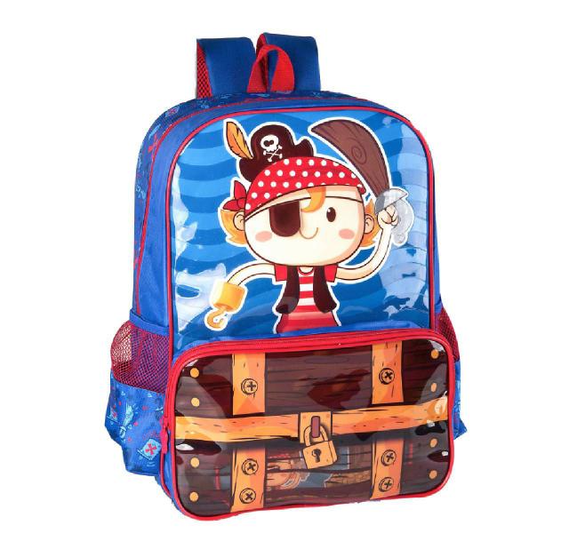 Imagem de Mochila Piratinha de Costas Tesouro Escolar Infantil Meninos