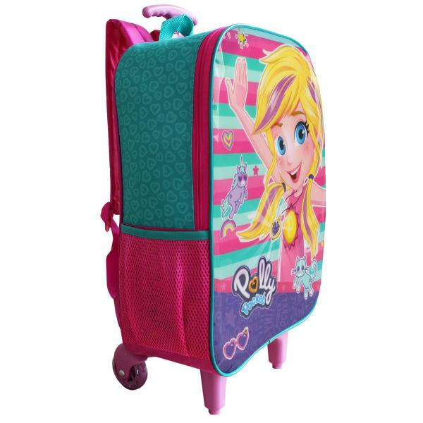 Imagem de Mochila Polly Pocket Escolar De Rodinhas Meninas Infantil