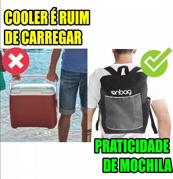 Imagem de Mochila Pra Rolê Térmica Preta 12 Litros Colocar Breja E Bebidas Anti Vazamento