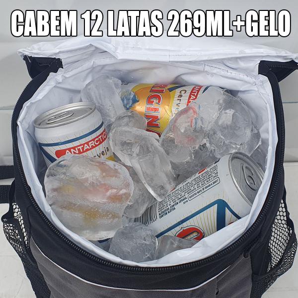 Imagem de Mochila Pra Rolê Térmica Preta 12 Litros Colocar Breja E Bebidas Anti Vazamento