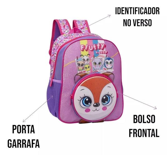 Imagem de Mochila Pré Escolar Maternal Creche Passeio Infantil Fiuffy