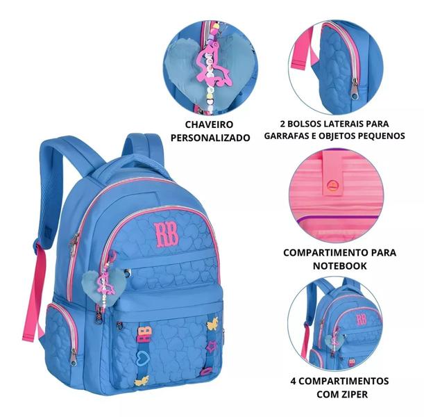 Imagem de Mochila Rebecca Bonbon Juvenil Feminina Escolar Passeio Rb24537