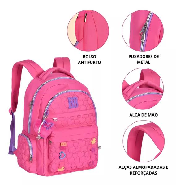 Imagem de Mochila Rebecca Bonbon Juvenil Feminina Escolar Passeio Rb24537