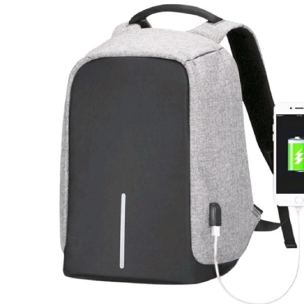 Imagem de Mochila Reforçada Anti Furto Notebook Saida Cabo Usb E Fone