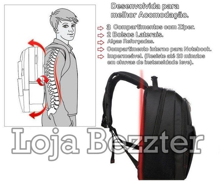 Imagem de Mochila Reforçada Cabo De Aço Faculdade Trabalho Escola