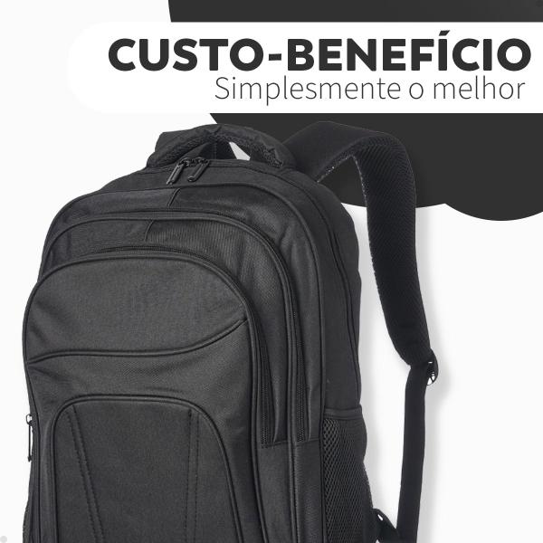 Imagem de Mochila Reforçada Escolar Notebook Masculina Motoboy - Preto