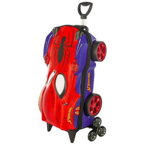 Imagem de Mochila Rodinha Escolar Carro Homem Aranha Marvel 3D Maxtoy