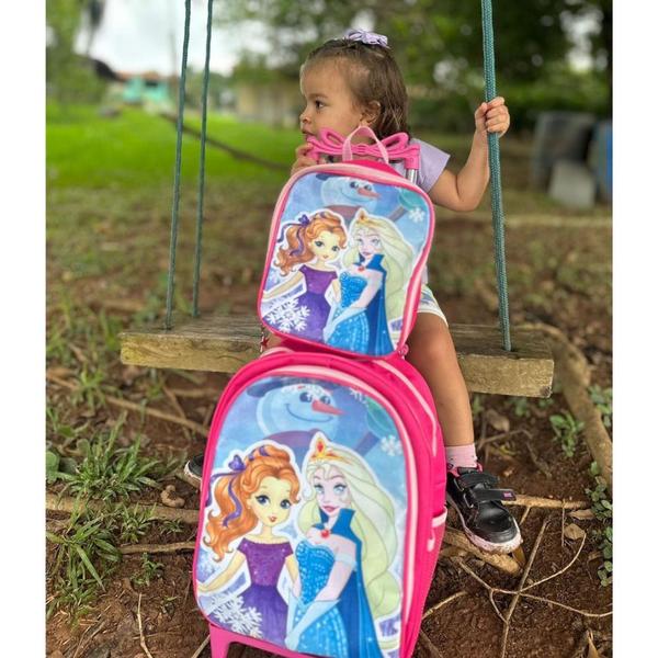 Imagem de Mochila Rodinha Infantil Menina Escolar + Lancheira Térmica +estojo Box