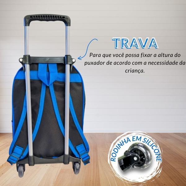 Imagem de Mochila Rodinha Masculina Infantil Escolar Reforçada Grande Criança 