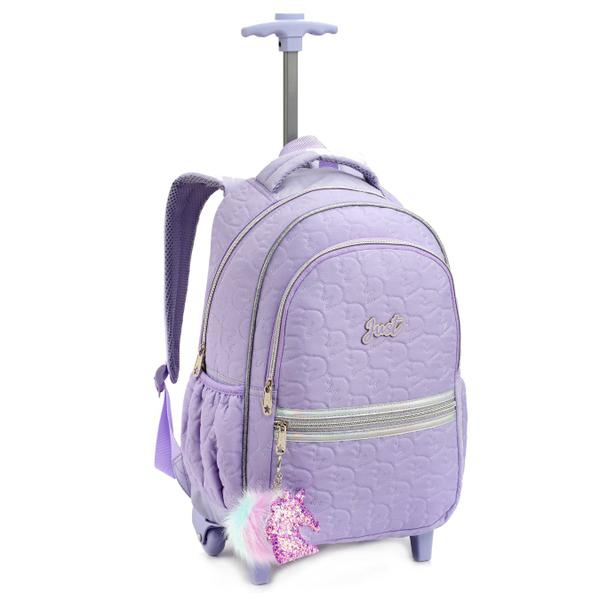 Imagem de Mochila Rodinha Menina Escolar Infantil Unicornio Matelasse