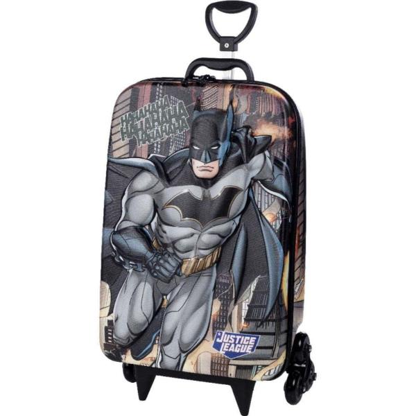 Imagem de Mochila Rodinha Tripla Mala Infantil Escolar Menino Batman Liga Da Justiça Maxtoy