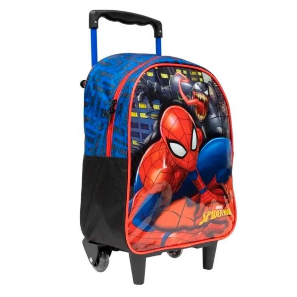 Imagem de Mochila Rodinhas Escolar Spider Man Vermelho e Preto Xeryus