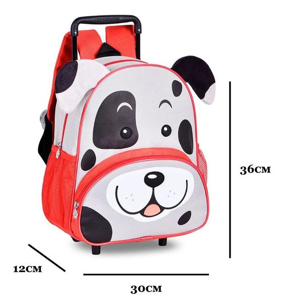 Imagem de Mochila Rodinhas Infantil Escolar 13" Cachorro Cinza - Clio