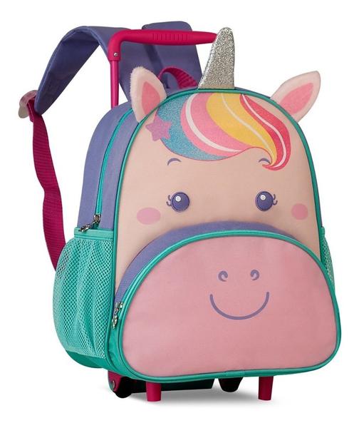 Imagem de Mochila Rodinhas Infantil Escolar - Unicórnio Lilás - Clio