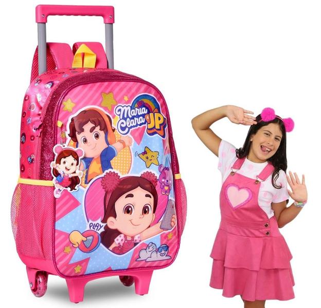 Imagem de Mochila Rodinhas Maria Clara Jp Youtube Infantil Rosa Clio