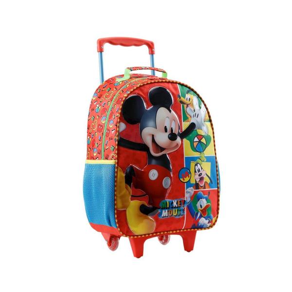 Imagem de Mochila Rodinhas Mickey Mouse Disney Bolsa Escolar Mala 14L