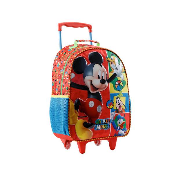 Imagem de Mochila Rodinhas Mickey Mouse Disney Bolsa Escolar Mala 14L