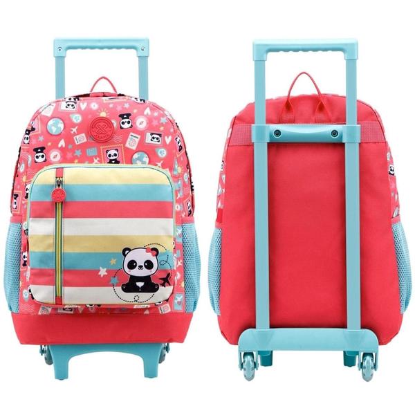 Imagem de Mochila Rodinhas Panda Pandinhas Rosa Grande 16L XERYUS 12260