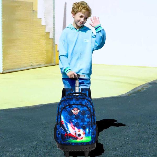 Imagem de Mochila rolante WZLVO Dinosaur para meninos com lancheira de 21 polegadas